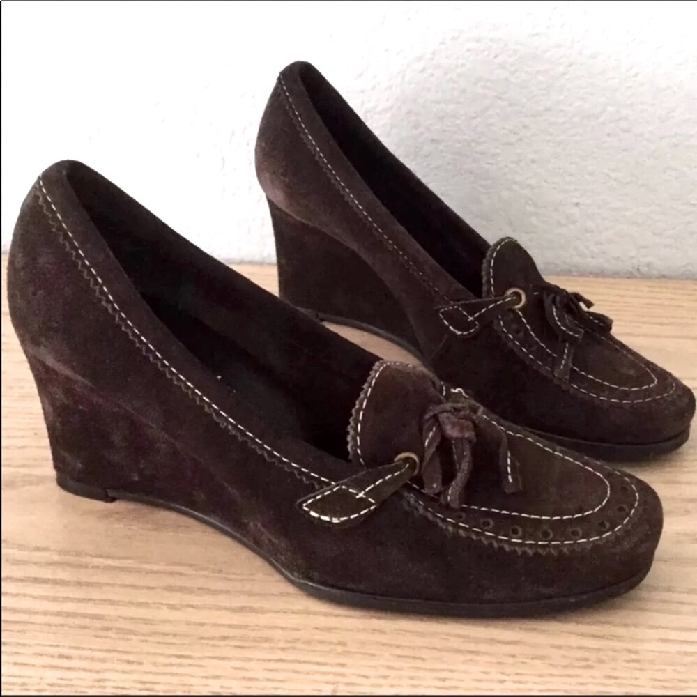 Vintage Alexandra Bartlett Wedge Loafers